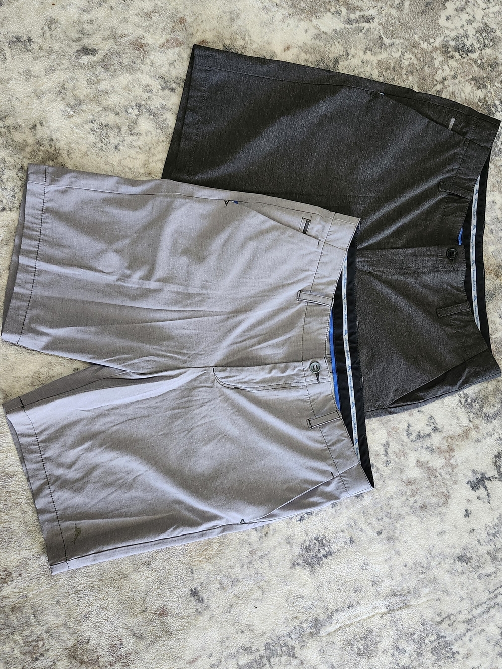Tommy Bahama Flat-Front Chino Shorts in Light Gray and Charcoal